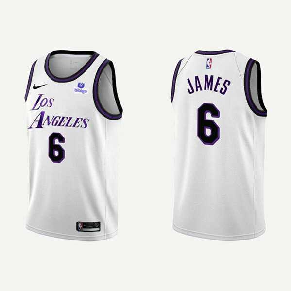 Men%27s Los Angeles Lakers #6 LeBron James 2022-23 White Stitched Basketball Jersey Dzhi->memphis grizzlies->NBA Jersey
